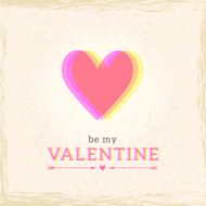 Happy Valentine&#039;s Day Card Heart Stereo effect N4