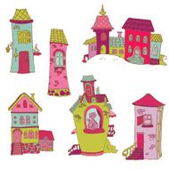 Scrapbook Design Elements - Little Houses Doodles