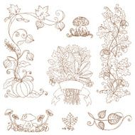 Vector set of decorative Autumn branches