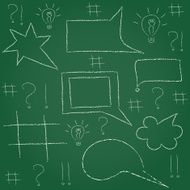 chalk speech bubbles on blackboard