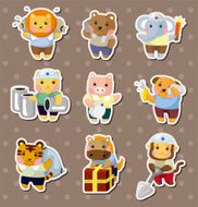 animal worker stickers N2