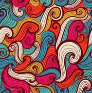 seamless abstract hand-drawn pattern waves N27