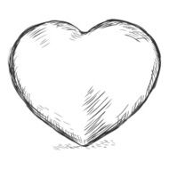 vector sketch illustration - heart