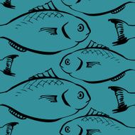 Seamless pattern from fishes N17