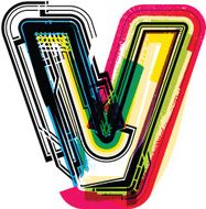 Colorful Grunge LETTER V N4