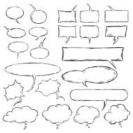 vector talk and think sketch bubbles