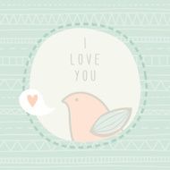 I love you greeting card with bird