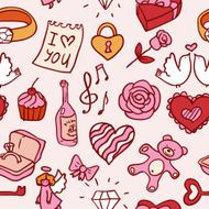 doodle valentines pattern
