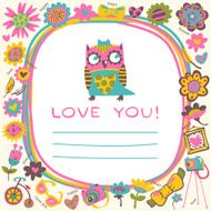 Owls Love cute background N3