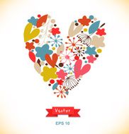Vector decorative greeting card with doodle heart