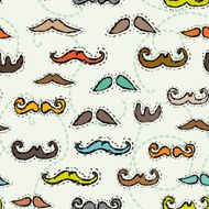 Seamless pattern with mustache Vector