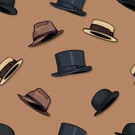 seamless pattern of hats N4