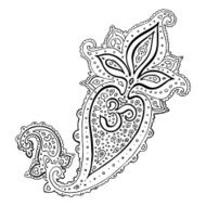 Paisley Ethnic ornament Om Aum Symbol