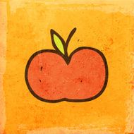 Apple on Grunge Background N2