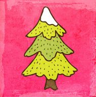 Christmas Tree on Grunge Background N4