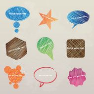 Set of hand drawn speech bubbles Vector