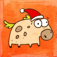 Flying Horse on Grunge Background