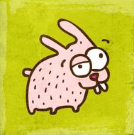 Cute Bunny on Grunge Background N2