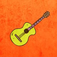 Guitar on Grunge Background