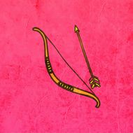 Bow and Arrow on Grunge Background