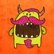 Monster on Grunge Background N7