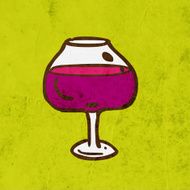 Wine Glass on Grunge Background