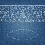 Banner on denim background with flowers N19