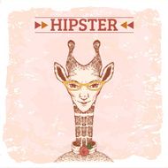 hipster animal character giraffe