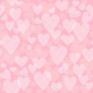 retro seamless pattern with hearts on pink background