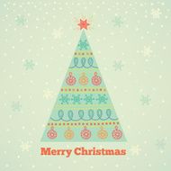 Greeting card with christmas tree N4
