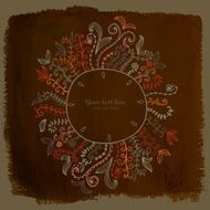 Doodles floral frame on grunge paper N7