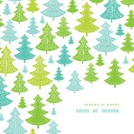 Holiday Christmas trees corner decor pattern background