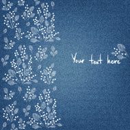 Banner on denim background with flowers N20