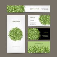 Business cards collection green meadow design N2