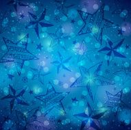 blue brightness background with christmas stars and snowflakes