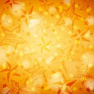 golden brightness background with christmas stars and snowflakes