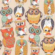 Seamless owl pattern N4