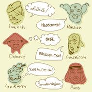 Different stereotypes of nationalities from all over the world