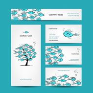 Business cards design marine theme