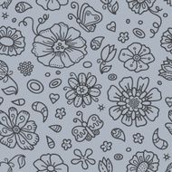 outline of floral pattern N2
