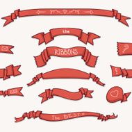 Set of the ribbons and bubbles