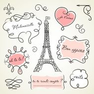 Doodle frames in French style N15