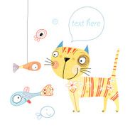Cute cat fishing