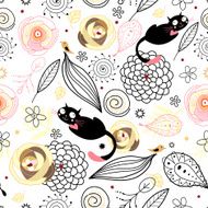 Abstract background doodle floral pattern N6