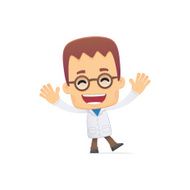 scientist in various poses