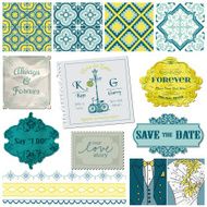 Vintage Wedding Set - in vector N2