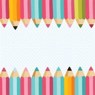 Cartoon cute back to school pencil banner place for text