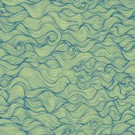 Abstract doodle wavy vector seamless pattern