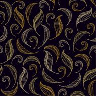 Seamless ornate curled leaf pattern