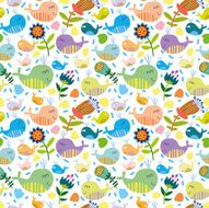 whales seamless pattern - Illustration